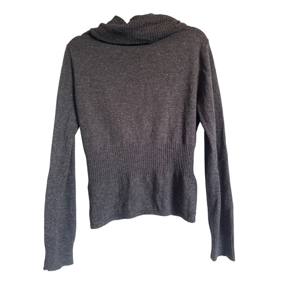 Royalty Women's Gray Silk Angora Blend Cardigan Sweater Shawl Collar Knit Medium - Picture 11 of 11